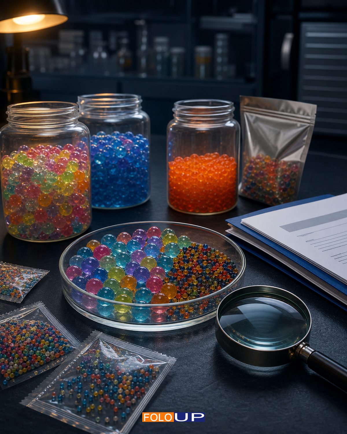 FOLO-UP editorial illustration for Water beads can change category, but not their hazard